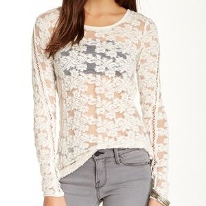 Free People Floral Stretch Pullover S NWT